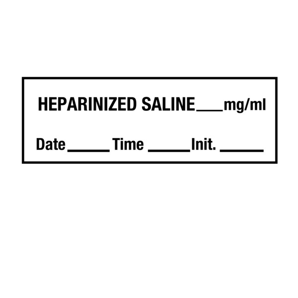 Tape, Heparinized Saline 1/2 x 500 White w/Black, PK6
